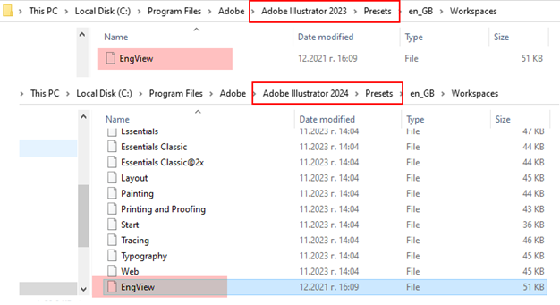 Adobe Illustrator 28.0 integration fix for EngView version 7.3 change directories