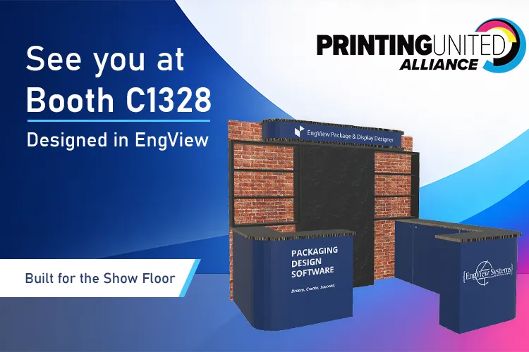 EngView com um estande inspirado em bar na PRINTING United Expo 2026