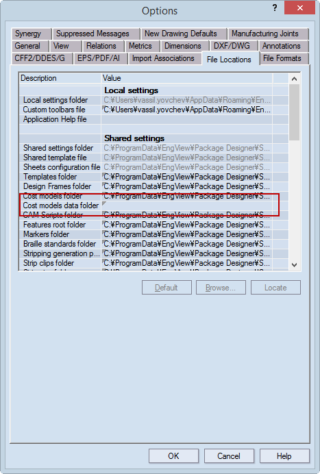 Setting a cemd file location