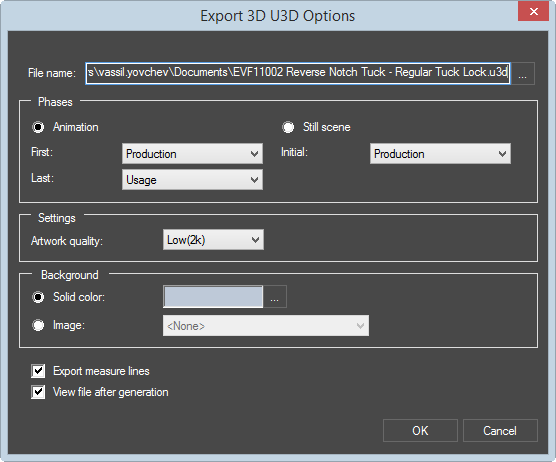 Export U3D Dialog Box