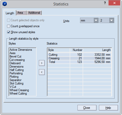 The Statistics Dialog Box