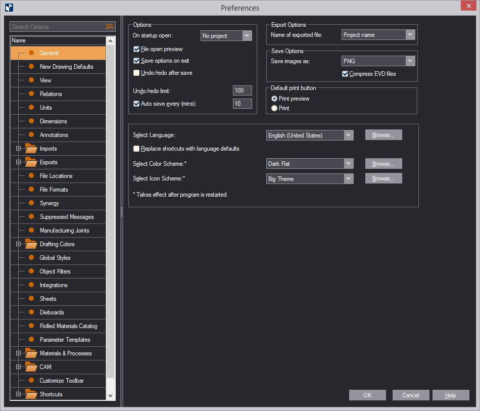 Preferences Property Sheet