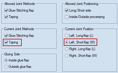 Taping Left Short Flap