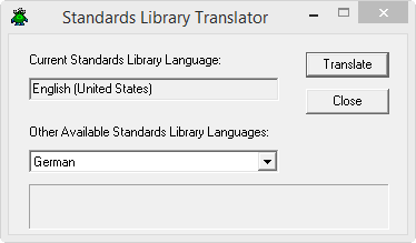 Standards Library Translator Dialog