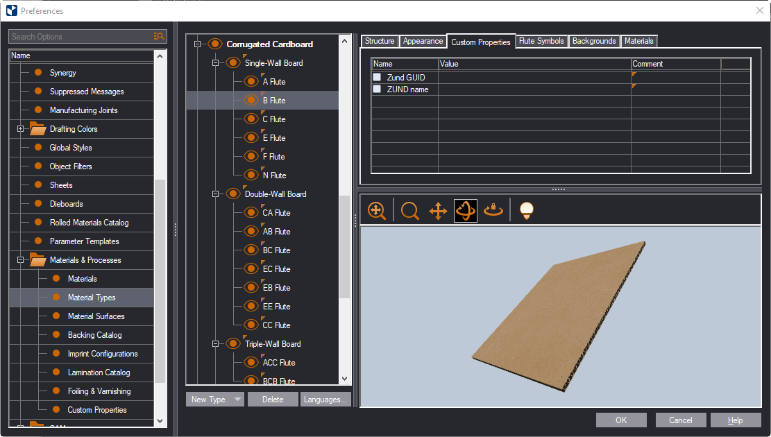 Material Types Properties