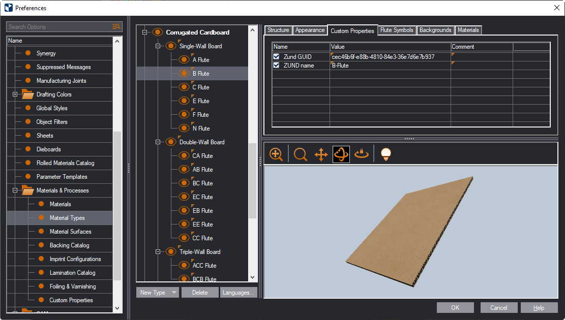Material Types Properties