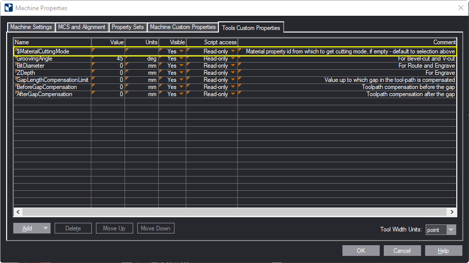 Custom Machine Properties