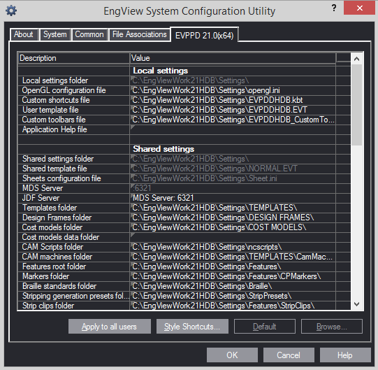 Installed Version Settings