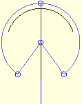 Modifying the objects keeps them connected at the middle point of the arc.