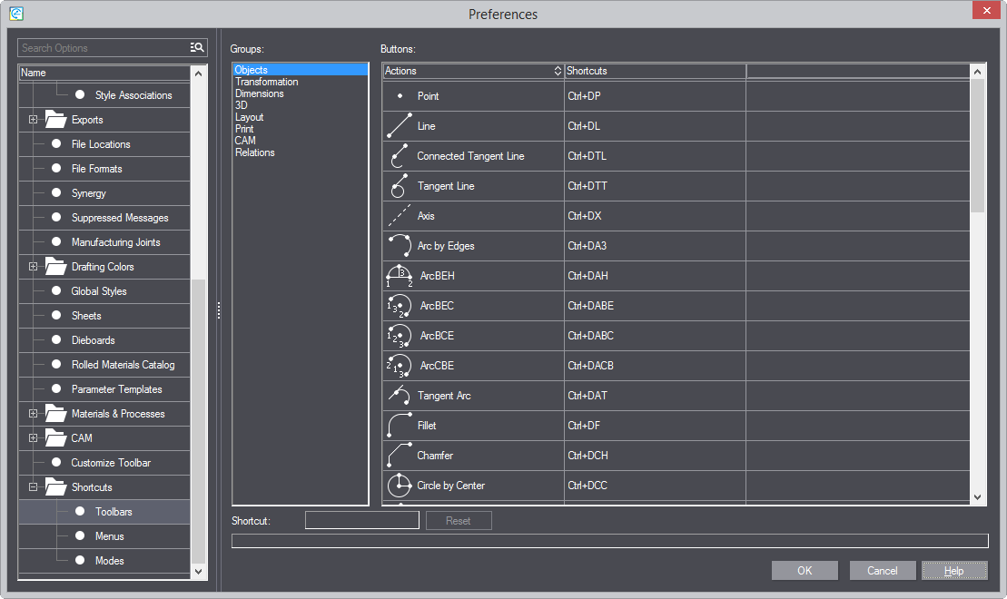 Dimensions Options