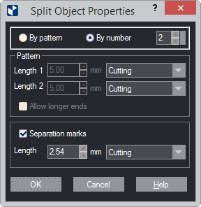The Split Objects Dialog Box