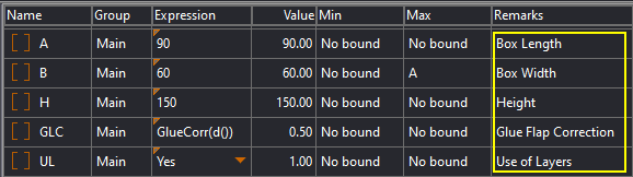 Parameter Descriptions