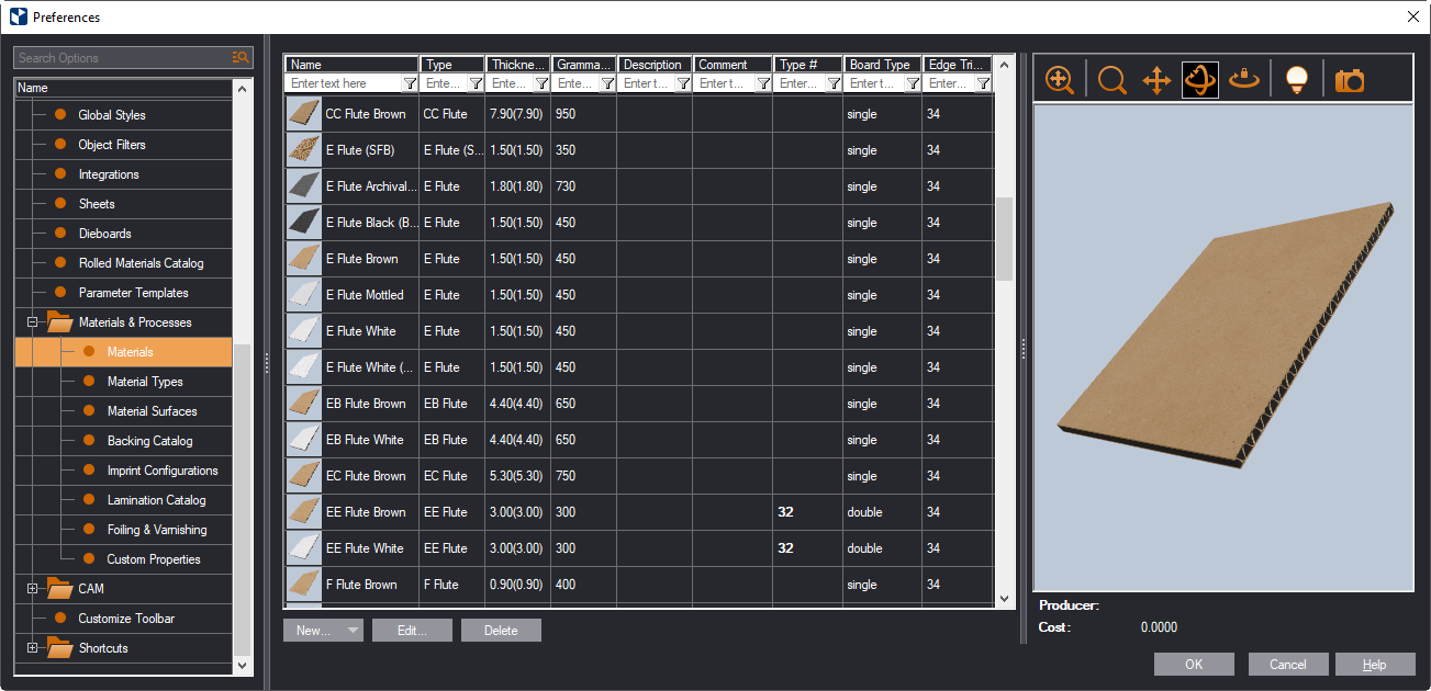 Custom Properties Table
